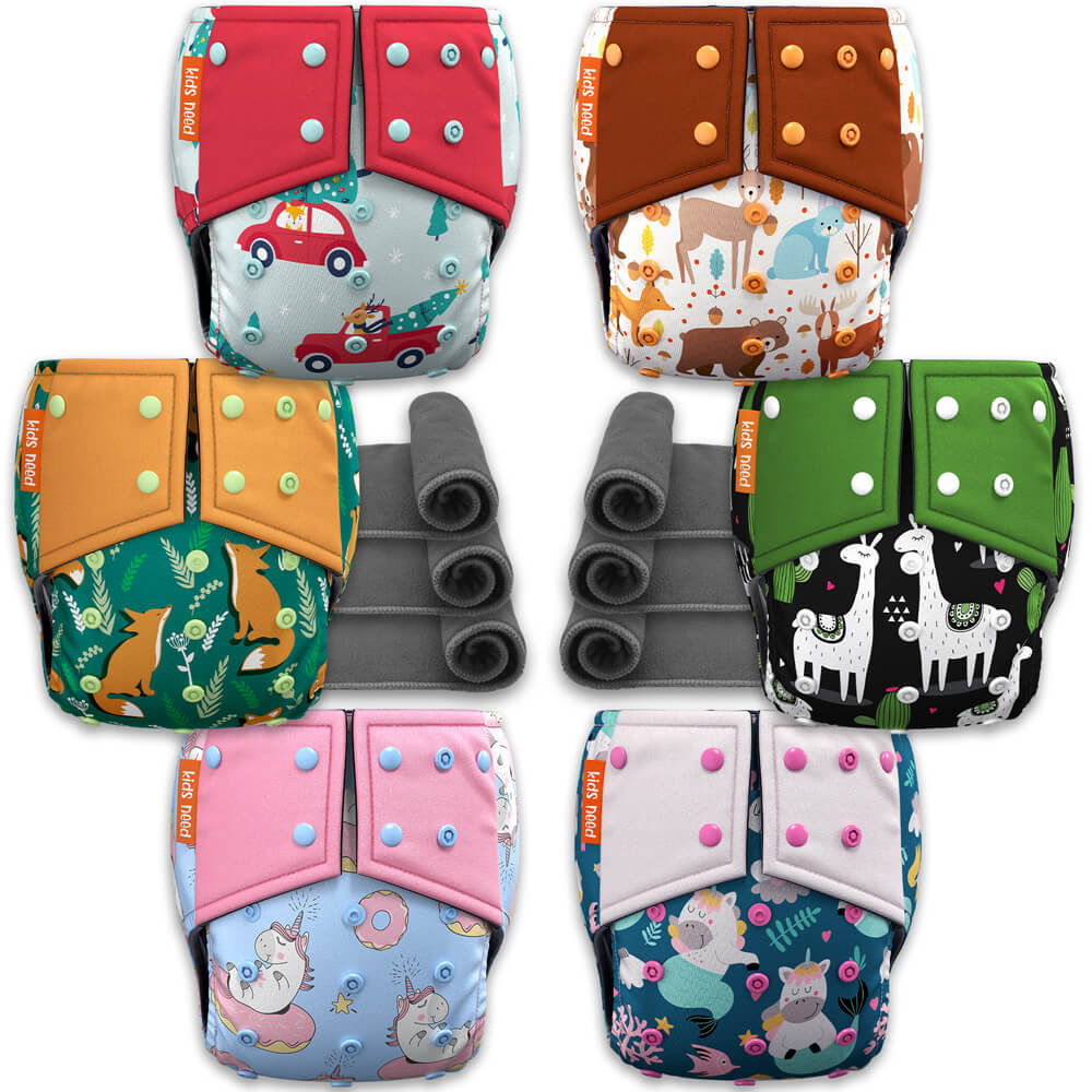 cloth diaper, side Leakage proof & Super absorbent 6 pack